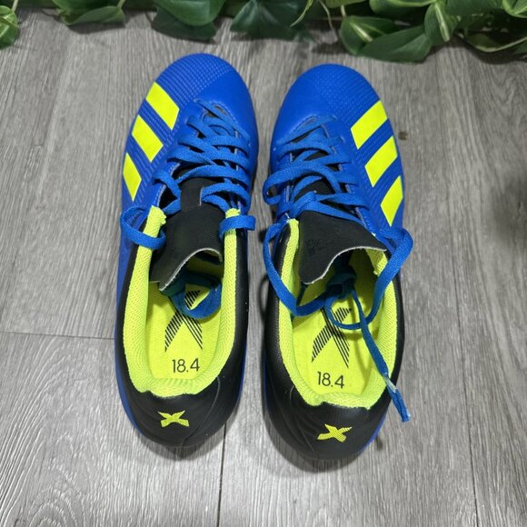adidas X 18.4 FG Men\'s Soccer Cleats Blue/Black/Yellow DA9336 Size 8 main image 7